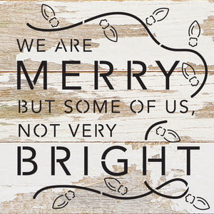 
                  
                    Load image into Gallery viewer, We are merry but some of us, not very bright / 6x6 Reclaimed Wood Wall Decor Sign
                  
                