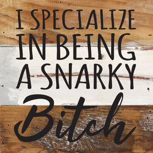 
                  
                    Load image into Gallery viewer, I specialize in being a snarky bitch / 6x6 Reclaimed Wood Wall Decor
                  
                
