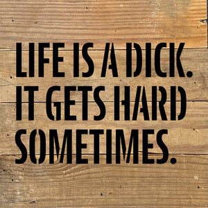 
                  
                    Load image into Gallery viewer, Life is a dick. It gets hard sometimes / 8x8 Blue Whisper Reclaimed Wood Wall Decor
                  
                