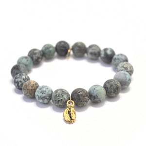 
                  
                    Load image into Gallery viewer, Turquoise Bracelet | Matte African + Coffee Bean
                  
                