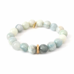 
                  
                    Load image into Gallery viewer, Aquamarine Bracelet | Faceted + Gold Ring
                  
                