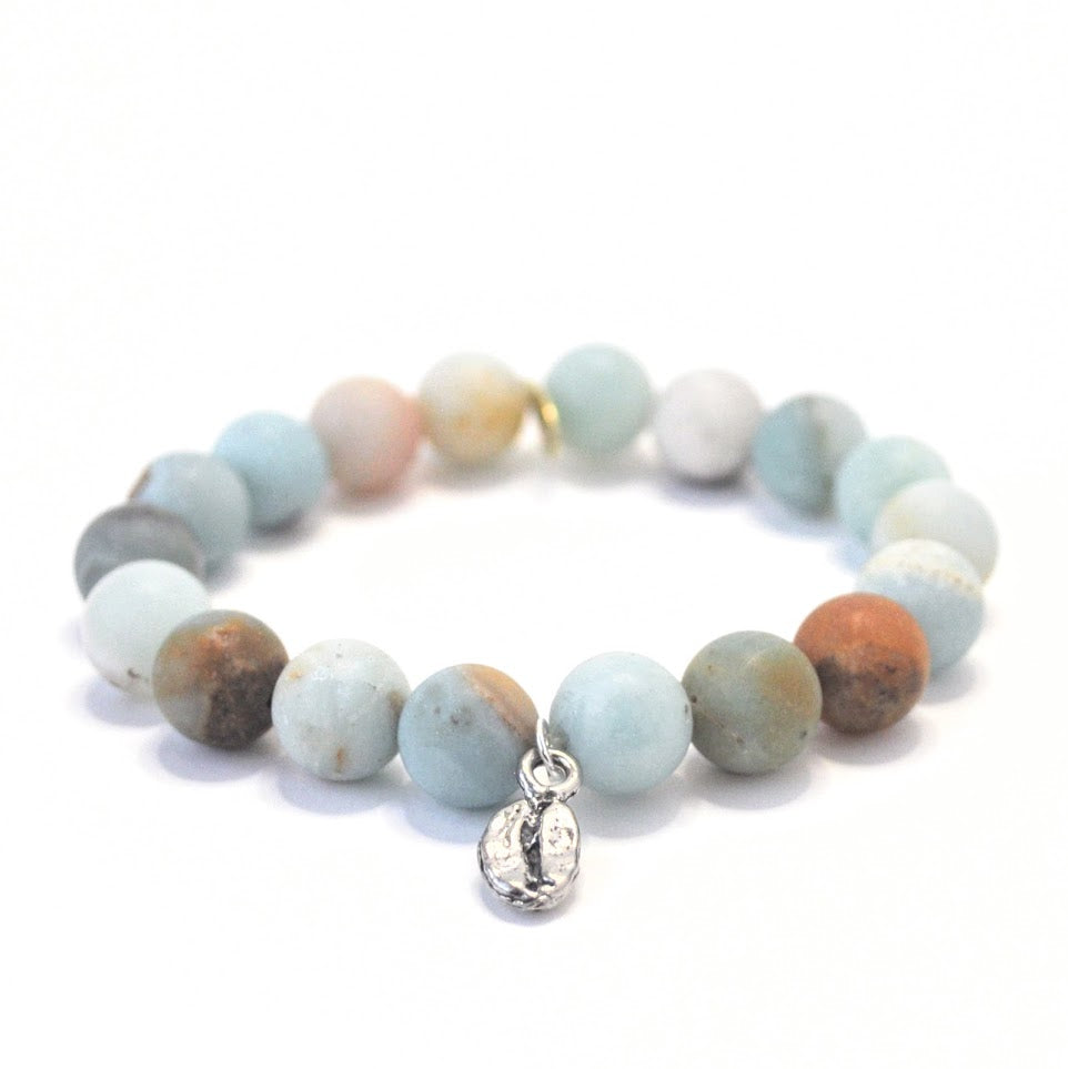 Amazonite Crystal Bracelet | Matte + Coffee Bean