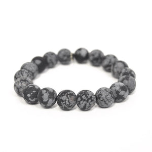 
                  
                    Load image into Gallery viewer, Obsidian Crystal Bracelet | Matte Snowflake
                  
                