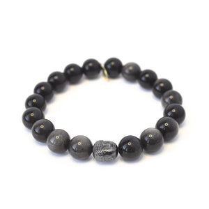 
                  
                    Load image into Gallery viewer, Obsidian Crystal Bracelet | Buddha
                  
                