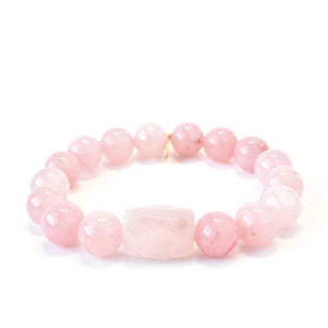 
                  
                    Load image into Gallery viewer, Rose Quartz Bracelet | Rose Quartz Center Stone
                  
                