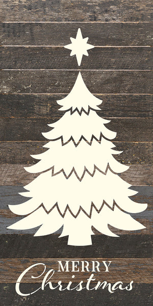 
                  
                    Load image into Gallery viewer, Merry Christmas Christmas Tree / 12x24 Reclaimed Wood Wall Decor
                  
                