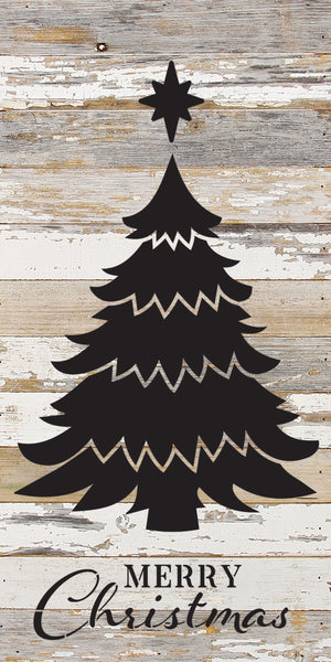 
                  
                    Load image into Gallery viewer, Merry Christmas Christmas Tree / 12x24 Reclaimed Wood Wall Decor
                  
                