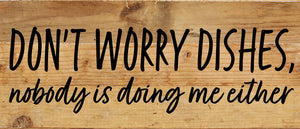 
                  
                    Load image into Gallery viewer, Don&amp;#39;t worry dishes, nobody is doing me either / 14x6 Reclaimed Wood Wall Decor
                  
                