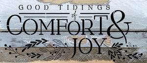 
                  
                    Load image into Gallery viewer, Good Tidings of Comfort &amp;amp; Joy / 14x6 Reclaimed Wood Wall Decor
                  
                