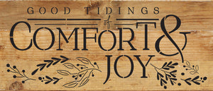 
                  
                    Load image into Gallery viewer, Good Tidings of Comfort &amp;amp; Joy / 14x6 Reclaimed Wood Wall Decor
                  
                