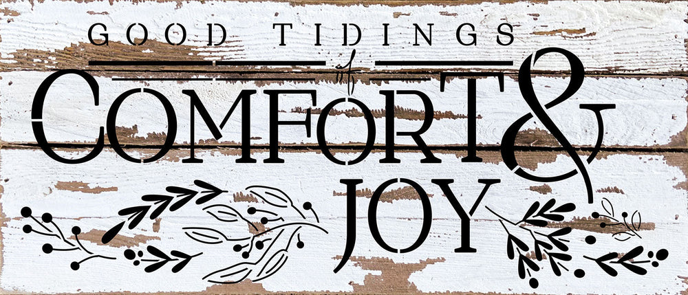 
                  
                    Load image into Gallery viewer, Good Tidings of Comfort &amp;amp; Joy / 14x6 Reclaimed Wood Wall Decor
                  
                