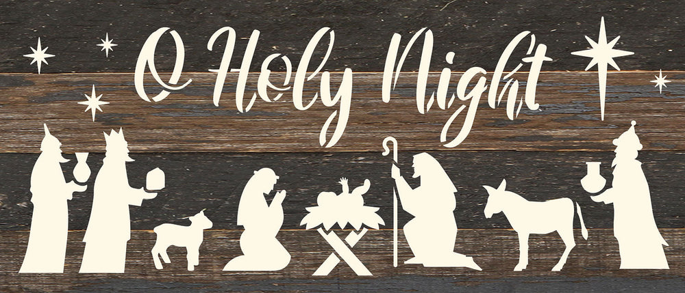 
                  
                    Load image into Gallery viewer, O Holy Night Nativity Scene / 14x6 Reclaimed Wood Wall Decor
                  
                