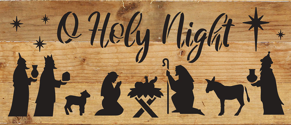 
                  
                    Load image into Gallery viewer, O Holy Night Nativity Scene / 14x6 Reclaimed Wood Wall Decor
                  
                