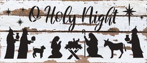 
                  
                    Load image into Gallery viewer, O Holy Night Nativity Scene / 14x6 Reclaimed Wood Wall Decor
                  
                