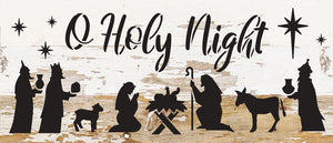 
                  
                    Load image into Gallery viewer, O Holy Night Nativity Scene / 14x6 Reclaimed Wood Wall Decor
                  
                