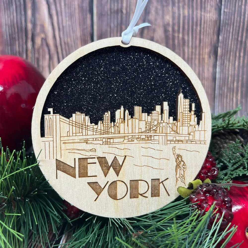 
                  
                    Load image into Gallery viewer, New York Skyline Ornament
                  
                