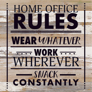 
                  
                    Load image into Gallery viewer, Home Office Rules / 14X14 Reclaimed Wood Sign
                  
                