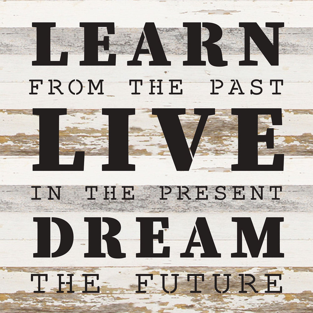 
                  
                    Load image into Gallery viewer, Learn from the past. Live in the present. Dream the future / 14x14 Reclaimed Wood Wall Decor
                  
                