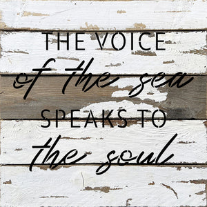 
                  
                    Load image into Gallery viewer, The voice of the sea speaks to the soul / 14x14 Reclaimed Wood Wall Decor
                  
                