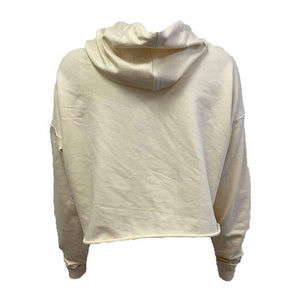 
                  
                    Load image into Gallery viewer, Natural White Cropped Hoodie With Patch
                  
                