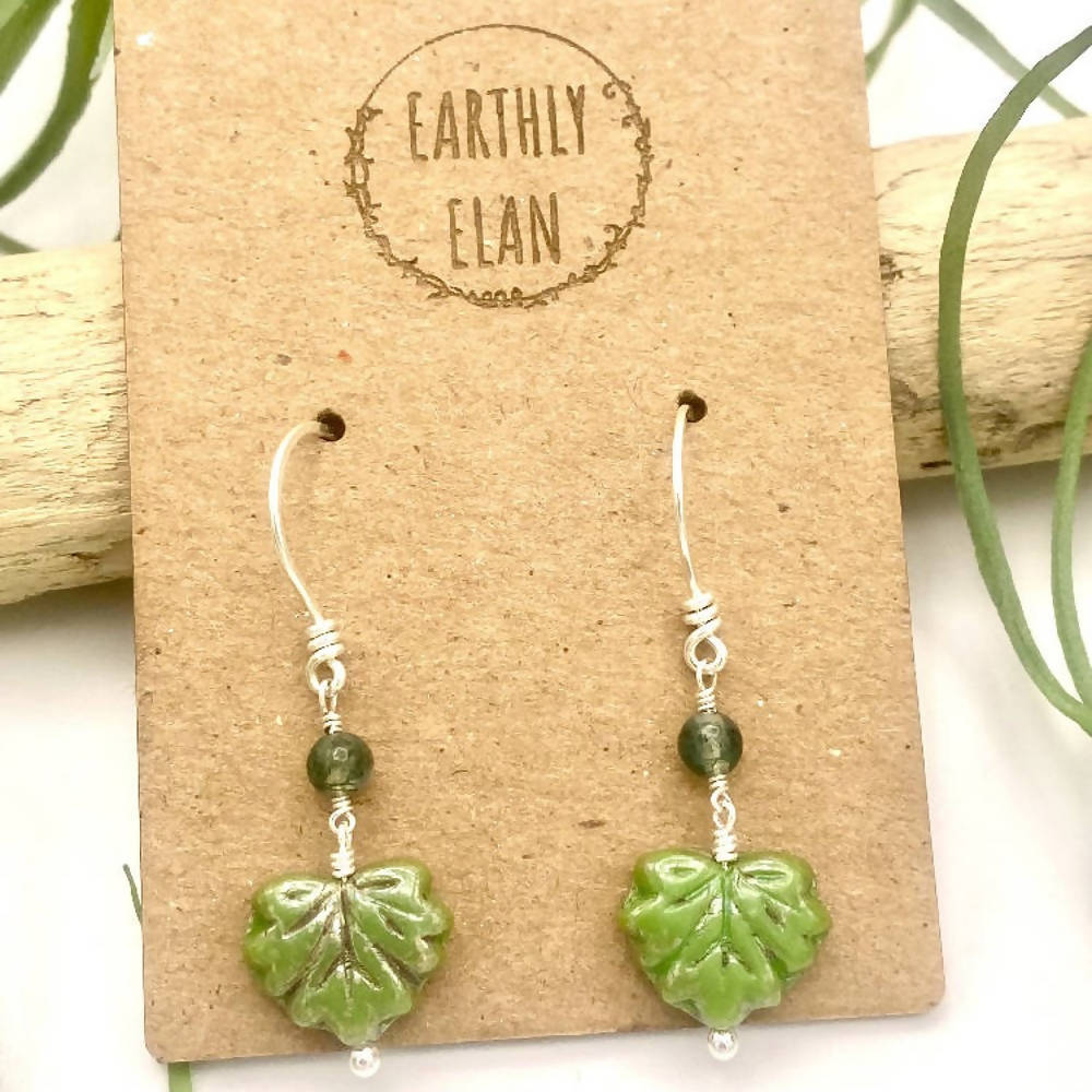 Olive Leaf Peeper Earrings