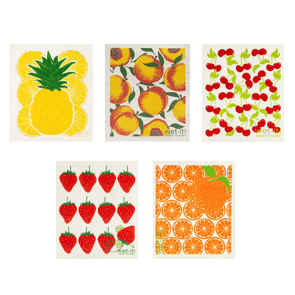 
                  
                    Load image into Gallery viewer, Fruit Basket - Set of 5 Sponge Cloths
                  
                