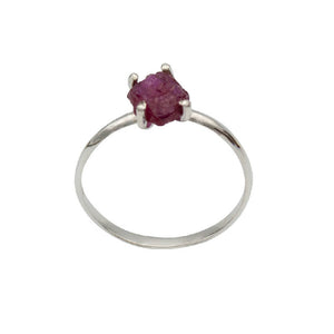 
                  
                    Load image into Gallery viewer, Raw Ruby Four Prong Sterling Silver Ring
                  
                