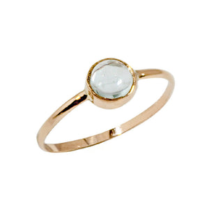 
                  
                    Load image into Gallery viewer, Dainty Aquamarine Round Bezel 14K Gold Filled Ring
                  
                