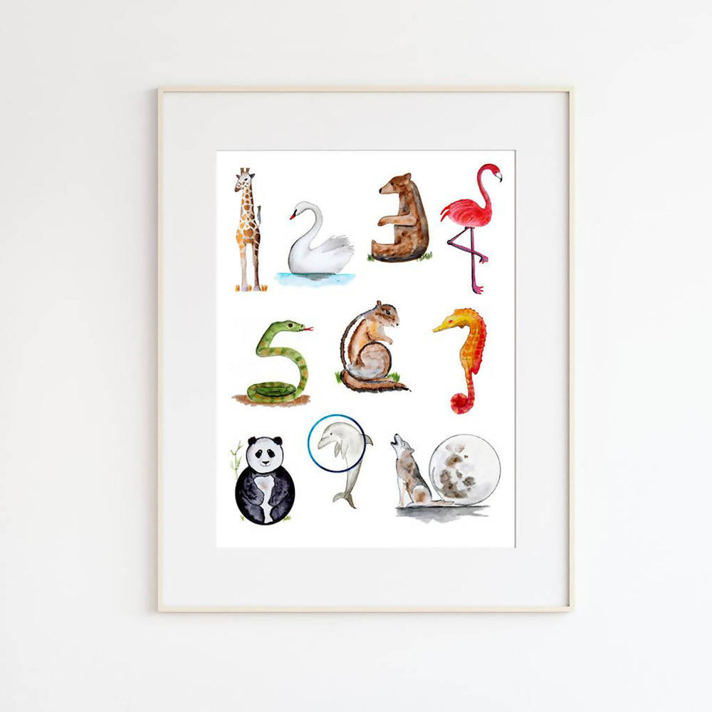 
                  
                    Load image into Gallery viewer, Animal Numbers Print Wall Art
                  
                