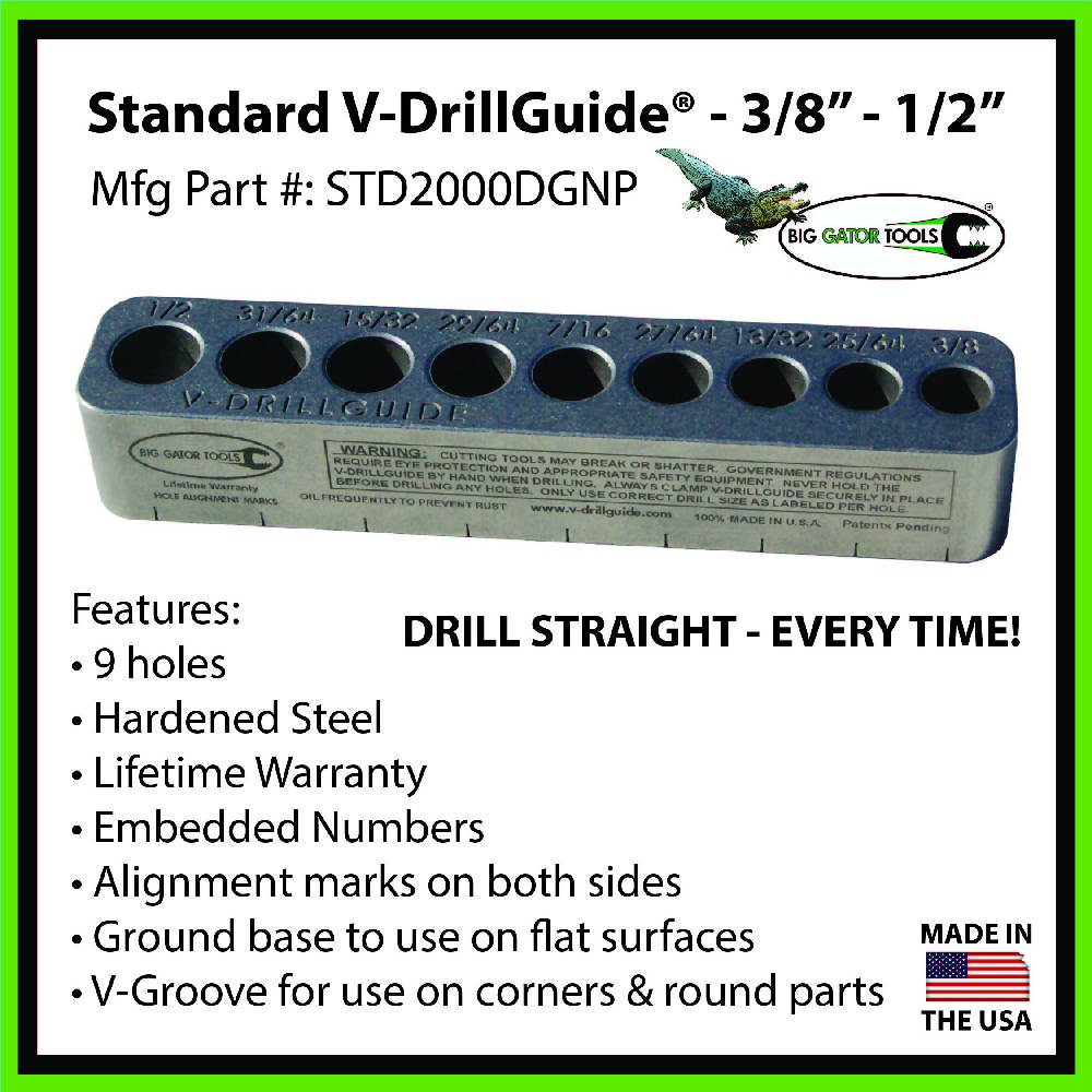 
                  
                    Load image into Gallery viewer, Standard V-DrillGuide® - (3/8-1/2&amp;quot;) - STD2000DGNP
                  
                