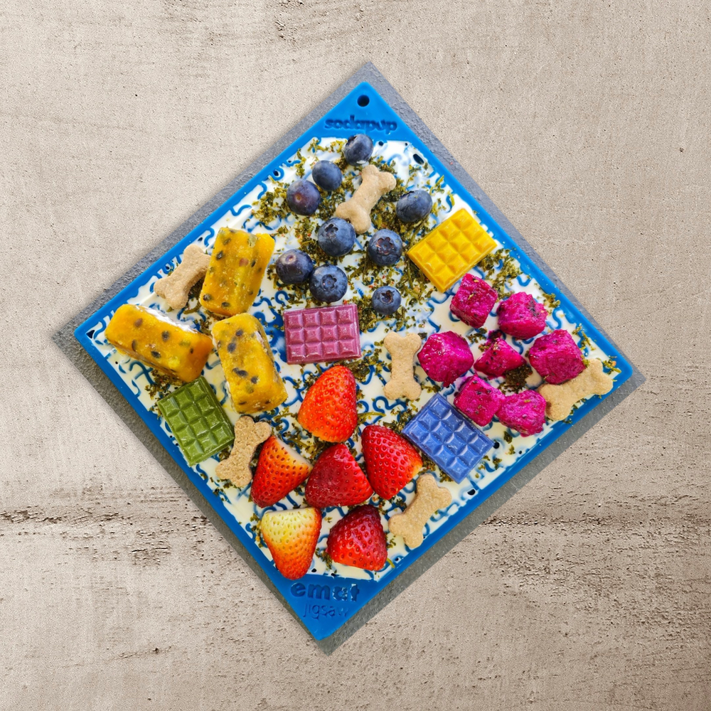
                  
                    Load image into Gallery viewer, Large Blue Jigsaw &amp;amp; Large Pink Jigsaw eMat Lick Mat Bundle
                  
                