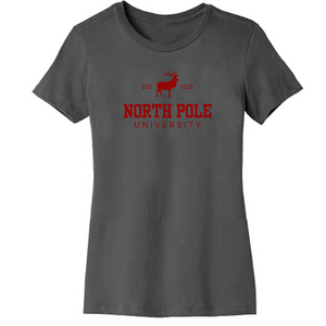 
                  
                    Load image into Gallery viewer, North Pole University womens tee ASPHALT
                  
                