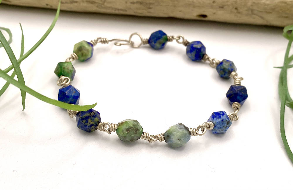 Star Cut Lapis Lazuli Bracelet