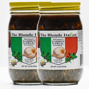 
                  
                    Load image into Gallery viewer, Garlic sauce full size original &amp;#39;Giavanna’s Garden Garlic Seasoning&amp;#39; 2 Jar Set with Recipe Flyer
                  
                