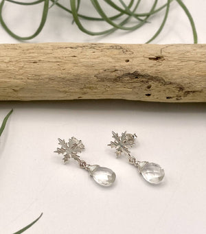 
                  
                    Load image into Gallery viewer, Quartz Snowflake Earrings
                  
                