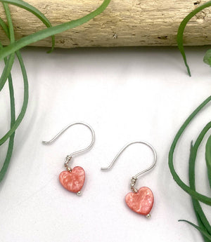 
                  
                    Load image into Gallery viewer, Pink Shell Heart Earrings
                  
                