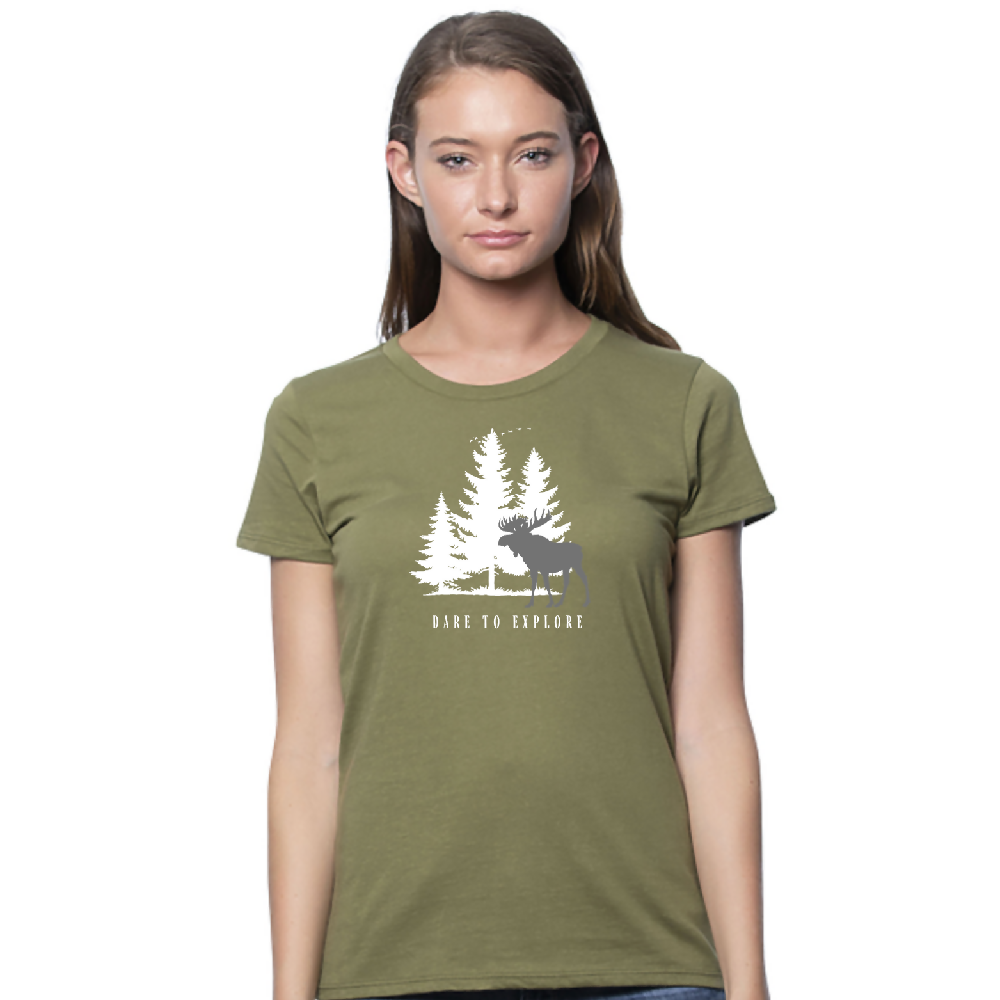 
                  
                    Load image into Gallery viewer, Dare to Explore Women&amp;#39;s Tee MOSS
                  
                