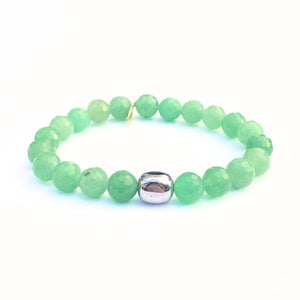 
                  
                    Load image into Gallery viewer, Jade Crystal Bracelet | Faceted + Platinum Hematite
                  
                