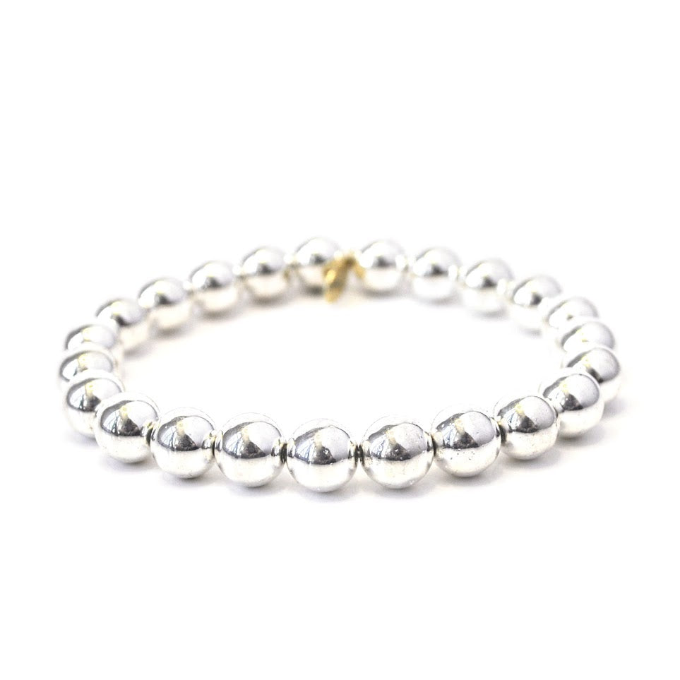 8mm Platinum Hematite Bracelet