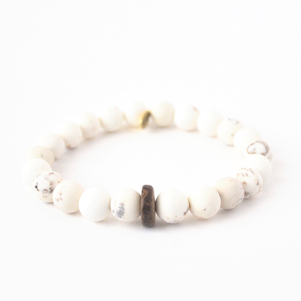 Turquoise Crystal Bracelet | White + Coconut