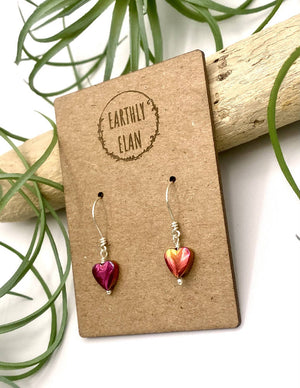 
                  
                    Load image into Gallery viewer, Pink Hematite Heart Earrings
                  
                