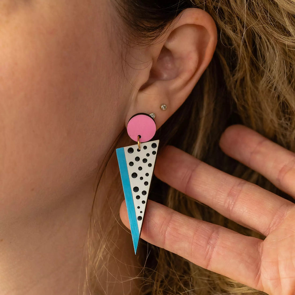 
                  
                    Load image into Gallery viewer, 90s Pastel Triangle Earrings
                  
                