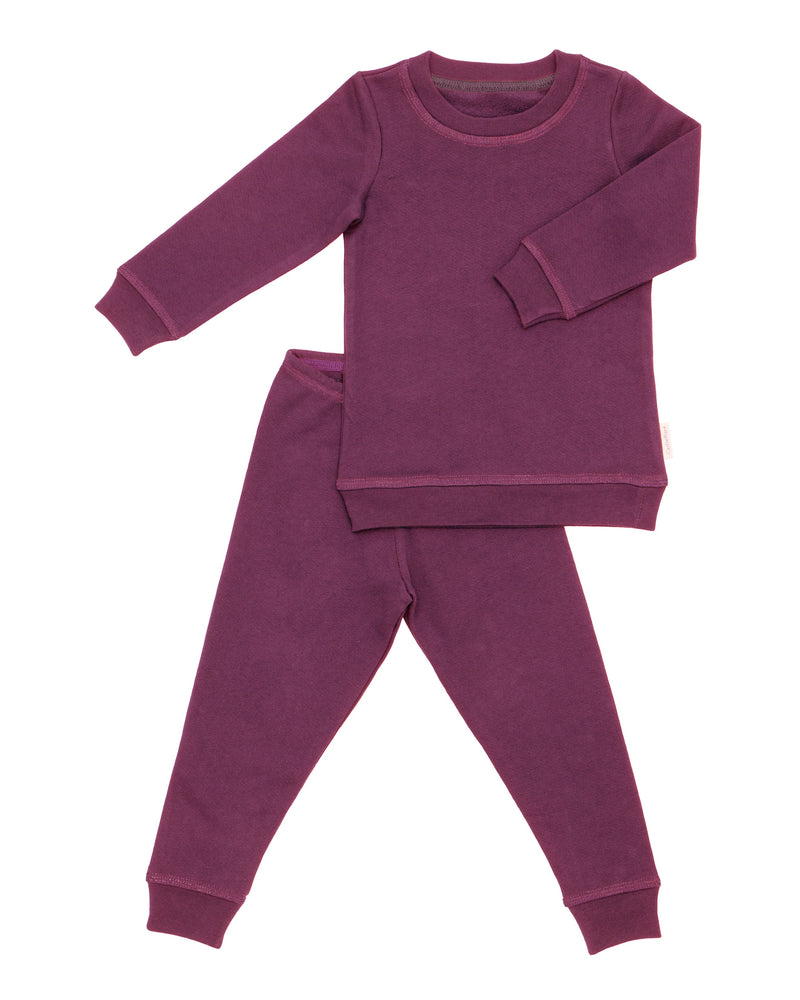 Organic Cotton Fleece Pajama and Play Set TOG 2.0 - Plum - Pajama and Play Set - CastleWare Baby - 975-32-2T_edit_color