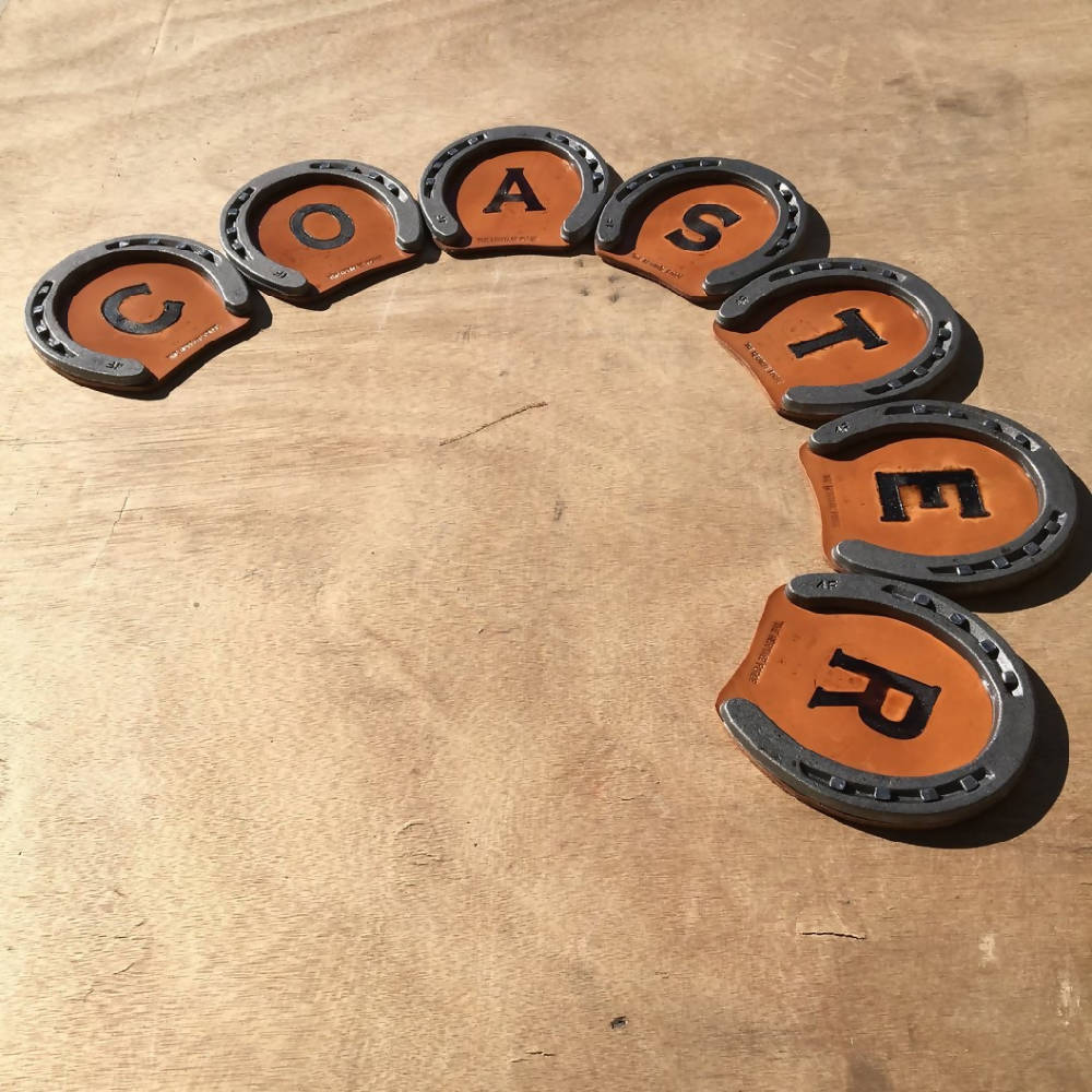 
                  
                    Load image into Gallery viewer, Custom Rustic Horseshoe Drink Coaster - The Heritage Forge
                  
                