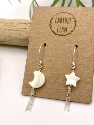 
                  
                    Load image into Gallery viewer, Shooting Star &amp;amp; Moon Earrings
                  
                