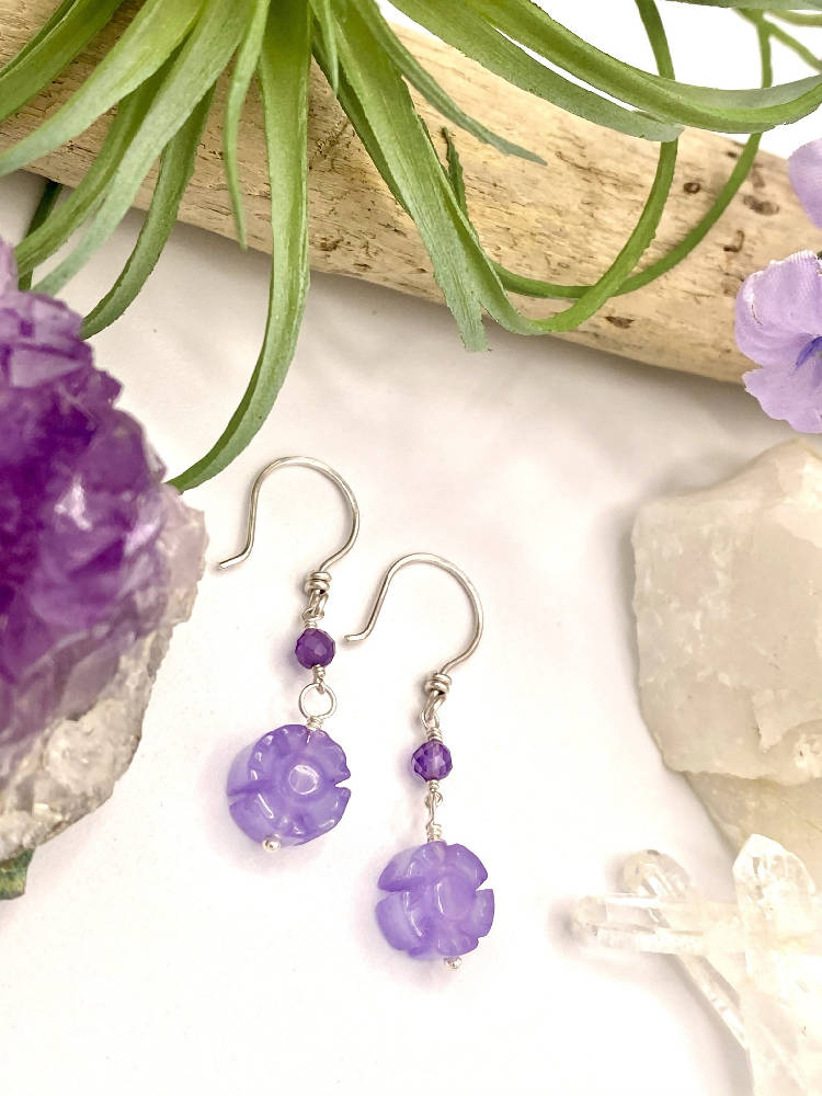 
                  
                    Load image into Gallery viewer, Purple Daisy Earrings
                  
                