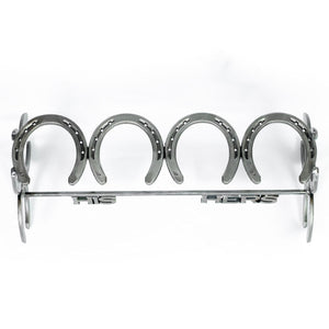 
                  
                    Load image into Gallery viewer, Handmade His and Hers Horseshoe Boot Rack - 2 pairs - The Heritage Forge
                  
                