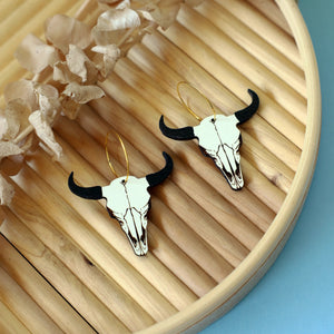 
                  
                    Load image into Gallery viewer, Bison Skull Hoops
                  
                