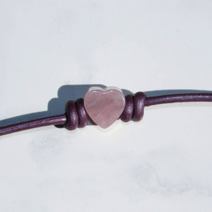 
                  
                    Load image into Gallery viewer, Leather and Gemstone Heart Choker/Necklace
                  
                