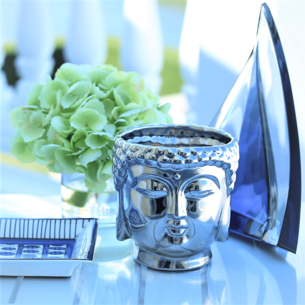 
                  
                    Load image into Gallery viewer, Silver Buddha Candle
                  
                